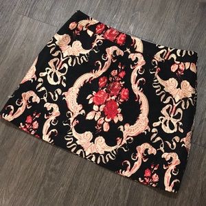 F21 embroidered mini skirt